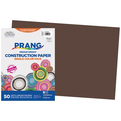 Prang 12 x 18 Construction Paper, Dark Brown, 50 Sheets/Pack, 5 Packs/Bundle (PAC6807-5)
