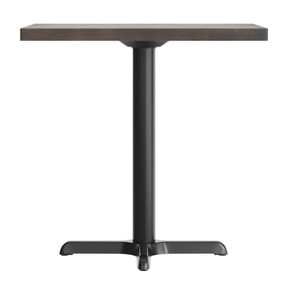 Flash Furniture Bennett Wooden Commercial Indoor Table, 30" x 24", Dark Brown Top/Black Base (GSF2430DBT2222)