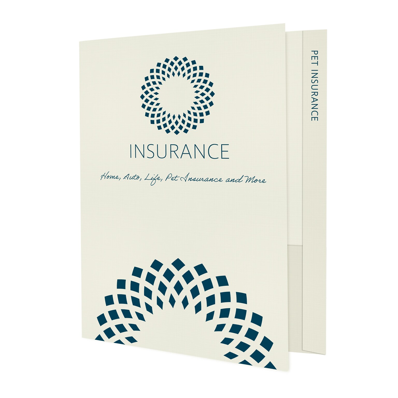 Custom 1 Color File Folder with One Reinforced Pocket, 80# Warm White Linen Cover Stock, 50/Pack