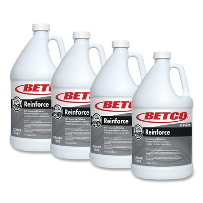 Betco Reinforce Floor Cleaner and Protectant, Lemon Scent, 1 Gal. Bottle, 4/Carton (BET16830400)