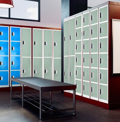 AdirOffice 72"H 6-Tier Misty Green Storage Locker (ADI629-206-MGRN-DL)