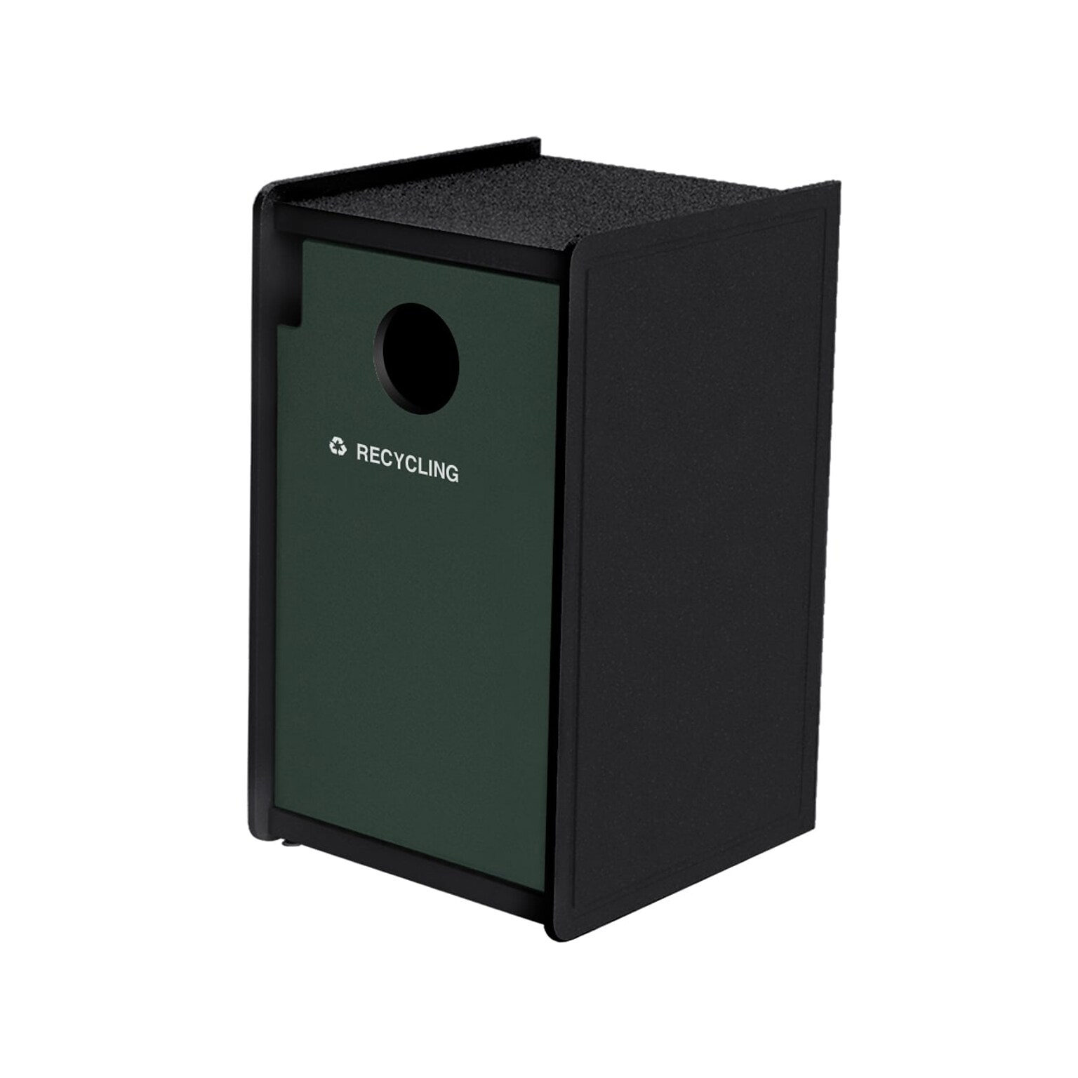 Commercial Zone EarthCraft Single-Stream Recycling Station, 32-Gallon, Black/Green (71SLFR32-01911)