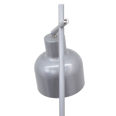 Simple Designs Sleek Essentials 54.72" Metal Floor Lamp with Round Shade, Gray (LF1051-GRY)