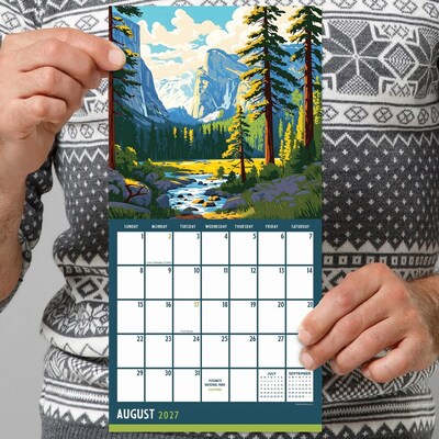 2027 TF Publishing National Parks-Art 6" x 7" Monthly Wall Calendar, Multicolored (27-2113)