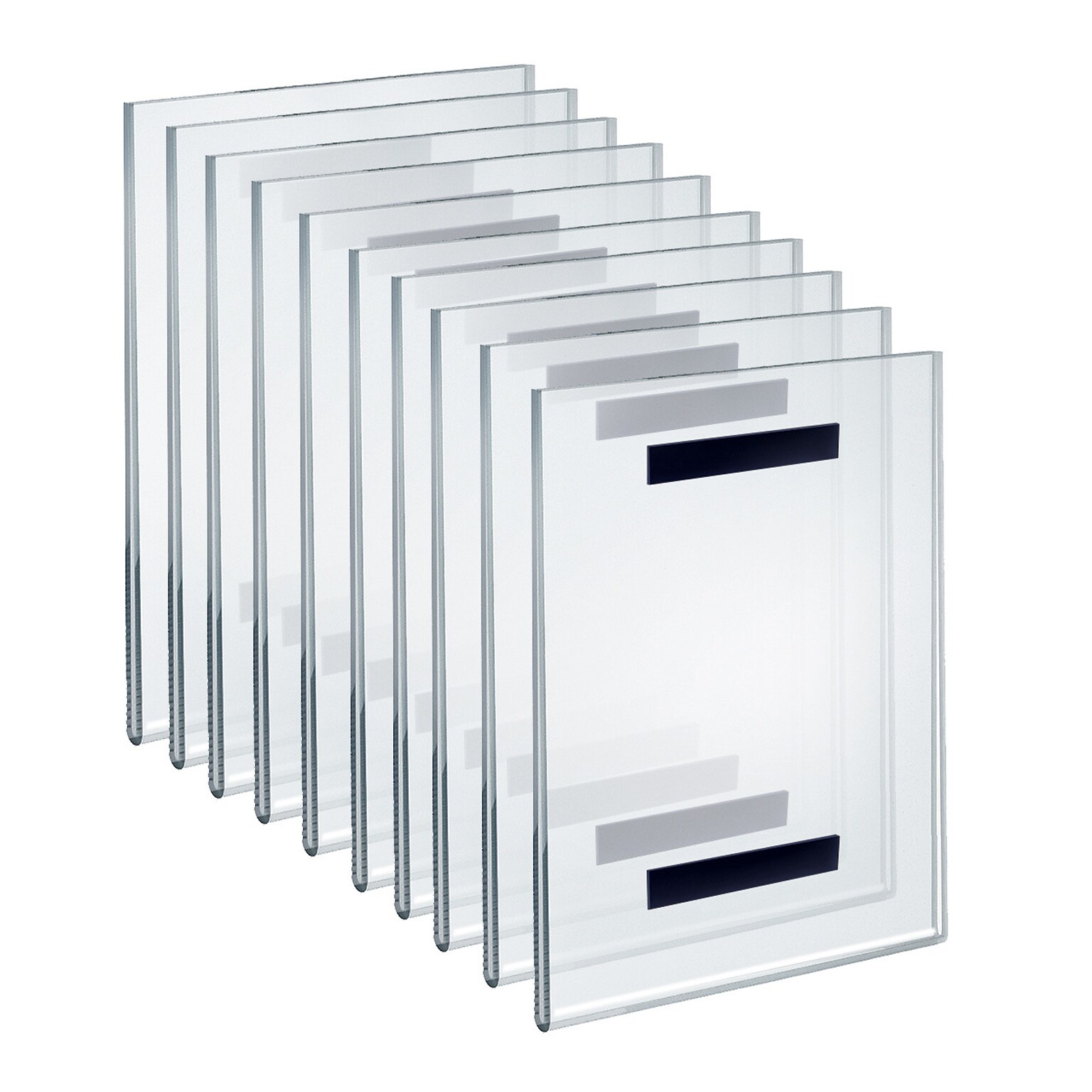 Azar  8.5 x 11 Magnetic Sign Holder, Vertical, Wall Mounted, Clear, Acrylic, 10/Pack (129921)