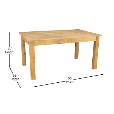 Flash Furniture HERCULES 60" Farm Dining Table, Light Natural (XAF60X38LN)