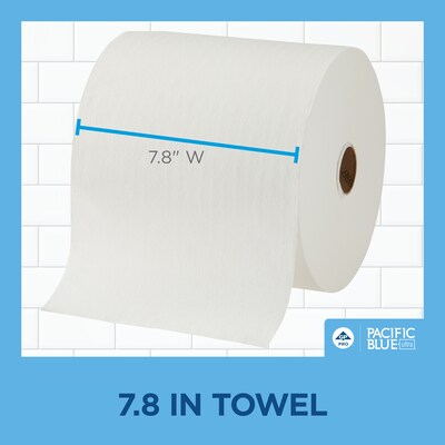 Pacific Blue Ultra Hardwound Paper Towels, 1-Ply, 6 Rolls/Carton (26490)