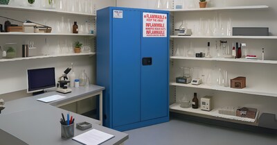 FireKing Flammable Liquids Steel Storage Cabinet, 60 gal, Manual Close, Blue (SC60-MC-B)