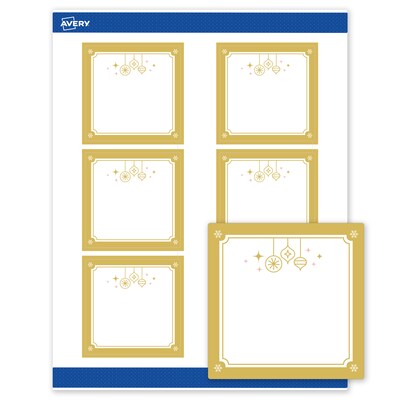 Avery Square Multipurpose Labels, 3 x 3, White, 60/Pack (19479370524)