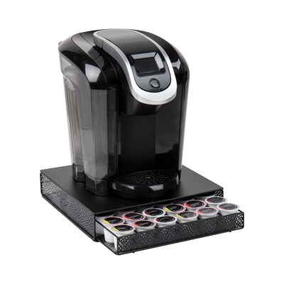 Mind Reader Metal Single Serve Coffee Pod Drawer, 36 Pod Capacity, Black (MTRAY-BLK)