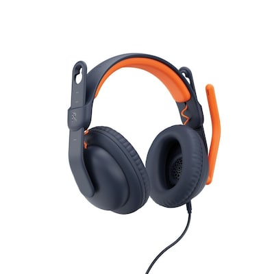 Logitech Zone Learn USB-A Stereo Computer Headset, Blue/Orange (981-001378)