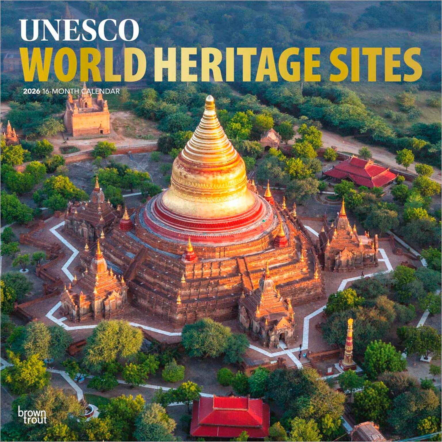 2026 BrownTrout UNESCO World Heritage Sites 12 x 12 Monthly Wall Calendar (9798330707768)