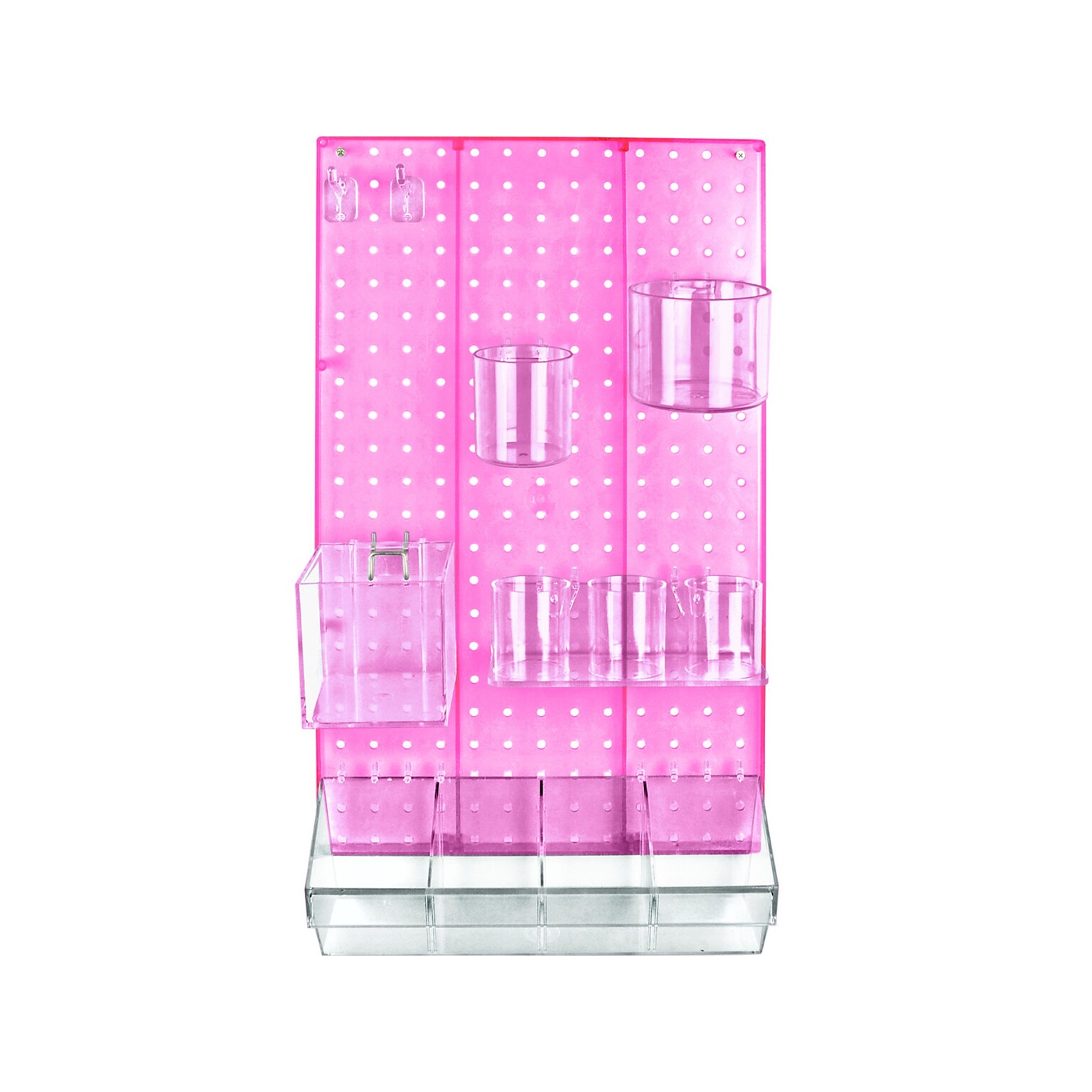 Azar 22 x 13.5 12-Piece Pegboard Organizer Kit, Pink, Each (900942-PNK)