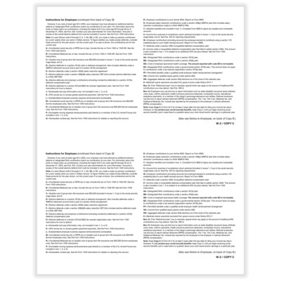ComplyRight 2025 W-2 Tax Form, 2-Part, 2-Up, Employee Copy C, 50/Pack (520350)