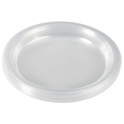 JAM Paper 7" Plastic Plates, Clear, 80 Plates/Pack (7255320678g)