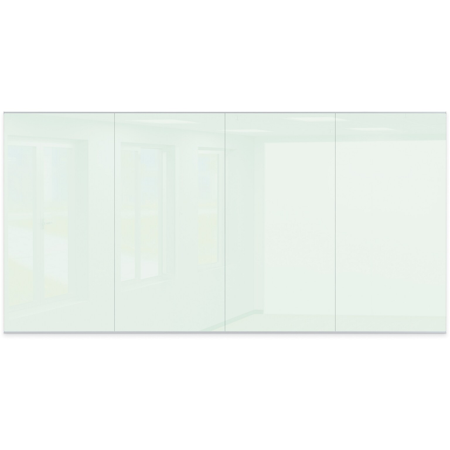 MooreCo Unity Commercial Series Magnetic Glass Dry Erase Wall, 8H x 16W (GWD816-GLOSSWHITE)