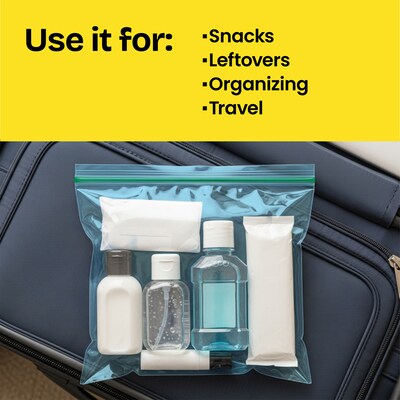 Glad Zipper Freezer Storage Bags, Quart, 20 Bags/Box (57035)