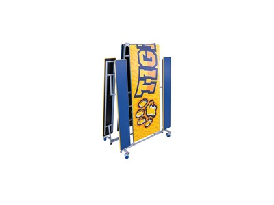 AmTab Rectangular Mobile Cafeteria Table w/ 4 Benches, 30" x 145", Assorted Colors (MBT12)