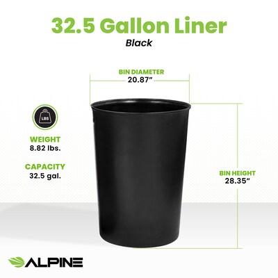 Alpine Industries Plastic Insert Liner Trash Can, 32.5 Gallon (ALP4460-LINER)