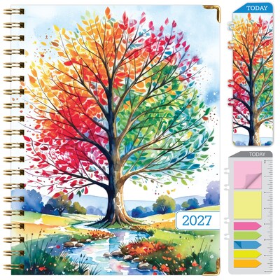 2027 Excello Brands 9 x 11 Weekly & Monthly Standard Planner, Paperboard Cover, Tree Seasons (FSHN-CY27-8511-20)
