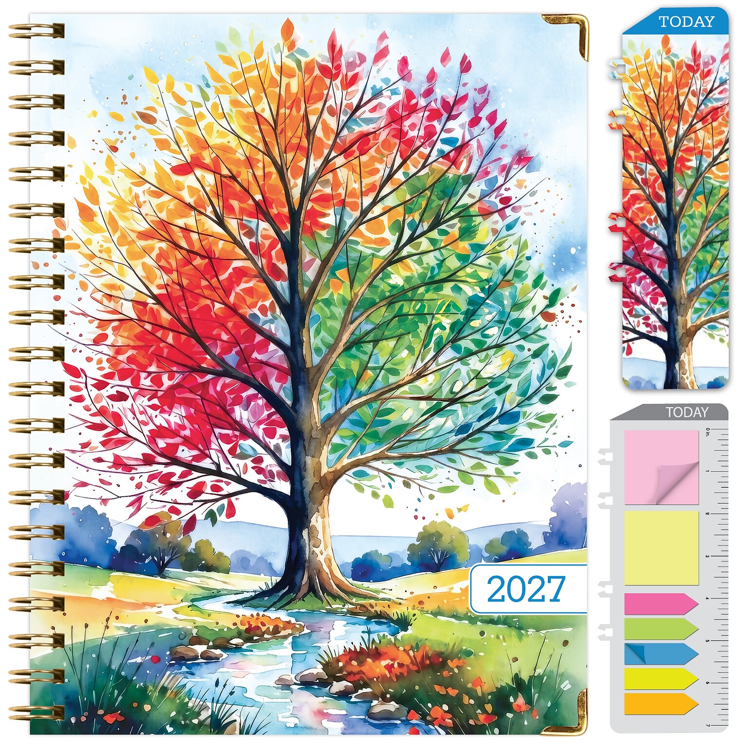 2027 Excello Brands 9 x 11 Weekly & Monthly Standard Planner, Paperboard Cover, Tree Seasons (FSHN-CY27-8511-20)
