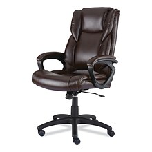 Alera® Brosna Series Fixed Arm Leather Task Chair, Brown (ALEBRN42B59)