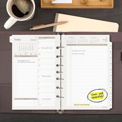 2027 AT-A-GLANCE 5.5 x 8.5 Daily & Monthly Planner Refill Pages, White/Brown (481-225-27)