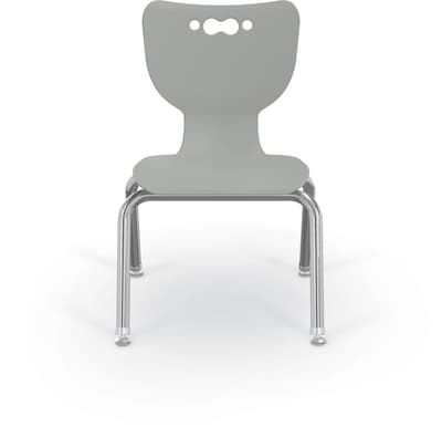 MooreCo 12" Hierarchy Student Chair with 4 Legs, Morning Fog/Chrome Base (703673561884)