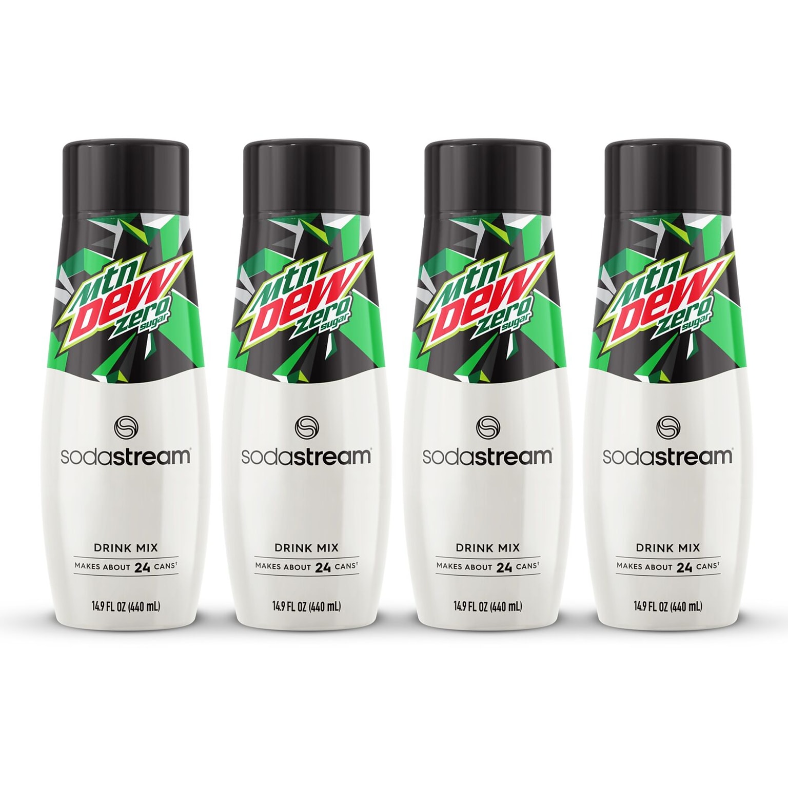 SodaStream Mountain Dew Zero Sugar Drink Mix, 14.9 oz., 4 Bottles/Pack (1103165010)