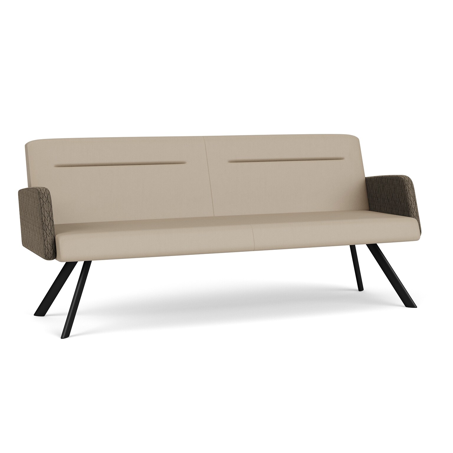 Lesro Willow 76W Vinyl Sofa, Patriot Plus Concrete/Adler Peppercorn/Black (WL1601.SBK-02PPCN.03PPCN.04ADPN)