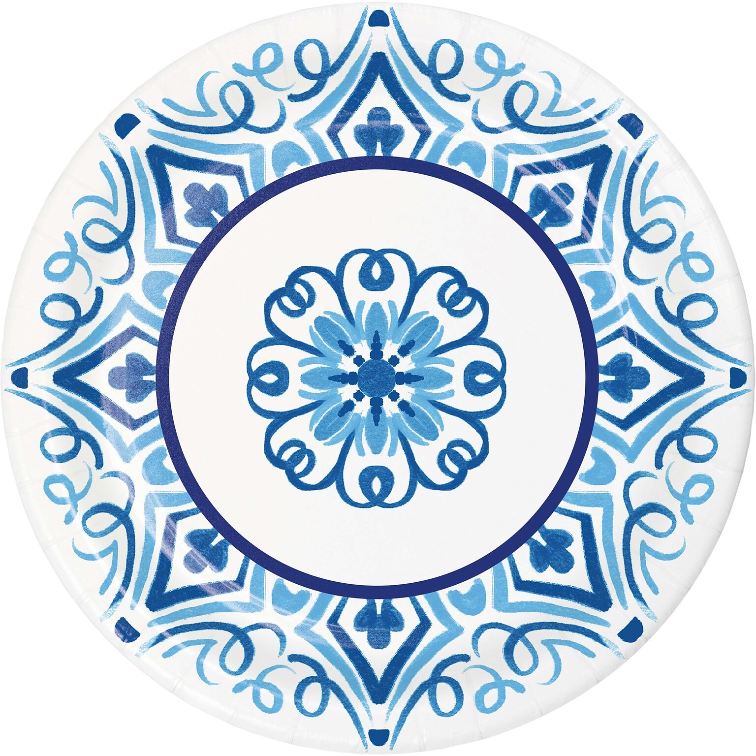 Creative Converting Blue Willow Paper Plates, Blue/White, 32/Pack (DTC365223DPLT)