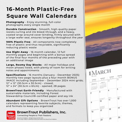 2025 BrownTrout Sunrise Sunset 12" x 12" Monthly  Wall Calendar (9781975475758)