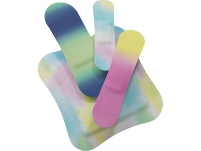 WELLY Bravery Badges 3" Fabric Assorted Adhesive Bandages, Assorted Colors, 48/Pack (44048)