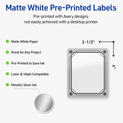Avery Rectangle Multipurpose Labels, 4 x 3-1/3, White, 40/Pack (19479370599)