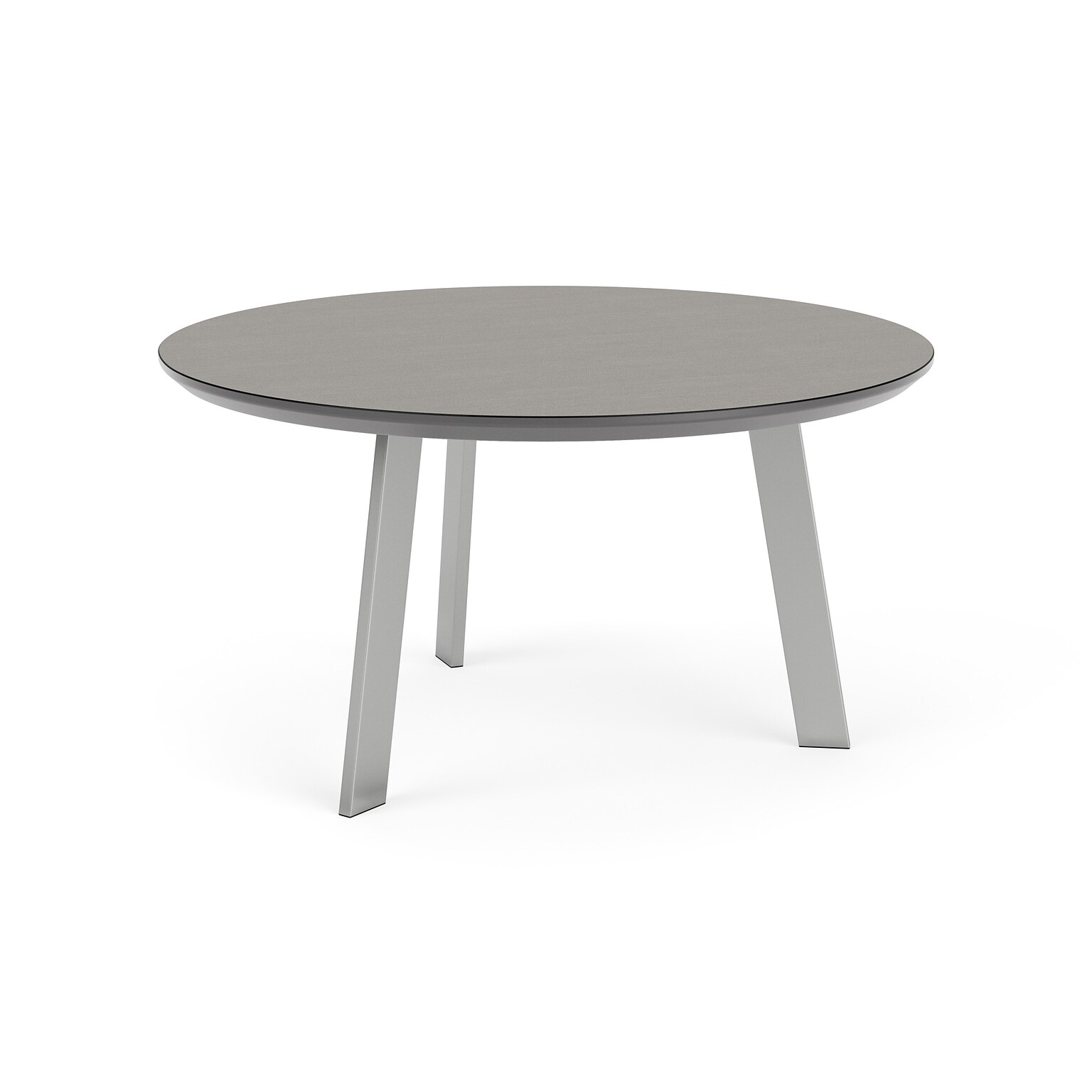 Lesro Luxe 30 Dia Laminate Round Coffee Table, Sarum Twill/Silver (LX0530.SSV.TST)