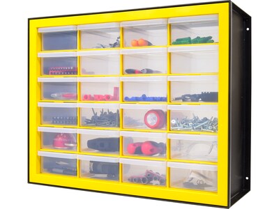 Iris 24-Drawer Desktop Storage Cabinet, Black/Yellow (500174)