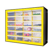 Iris 24-Drawer Desktop Storage Cabinet, Black/Yellow (500174)