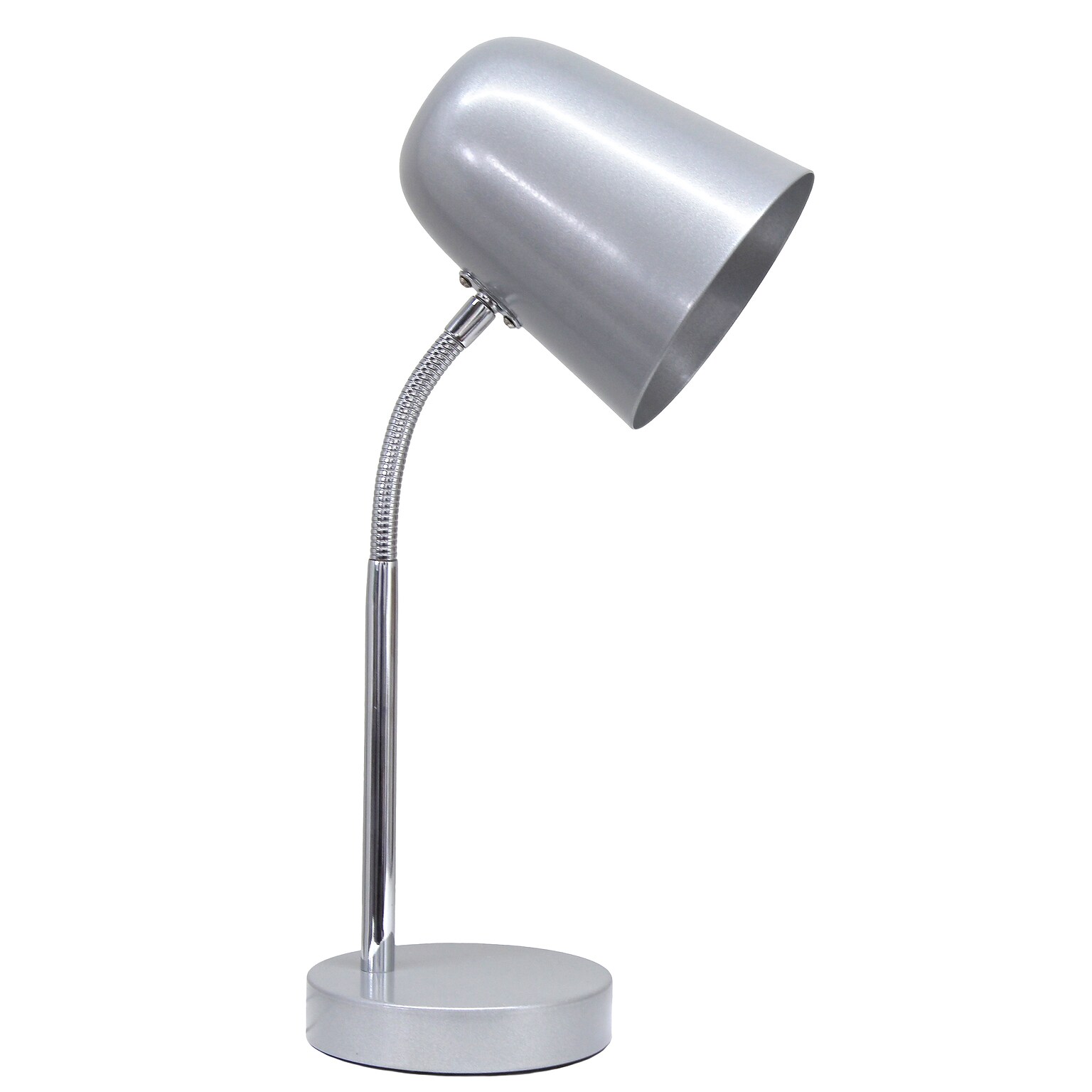 Simple Designs Sleek Essentials LED Desk Lamp, 15.28, Silver (LD1075-SLV)