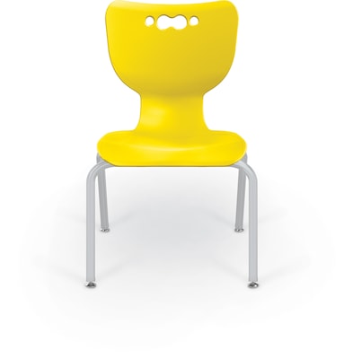 MooreCo 14" Hierarchy Student Chair with 4 Legs, Yellow/Platinum Base (703673562195)