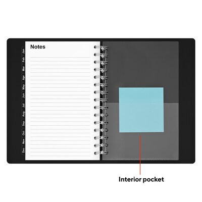 2027 Staples 5" x 8" Daily Planner, Faux Leather Cover, Black (ST63592-27)
