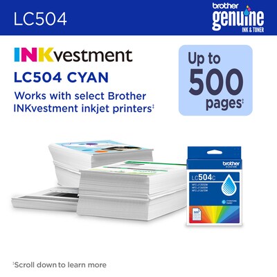 Brother LC504 Cyan Standard Yield Ink Cartridge (LC504CS)