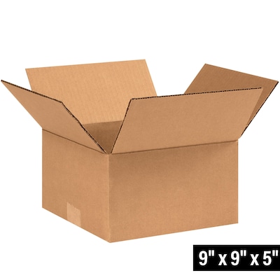 9 x 9 x 5 Shipping Boxes, 32 ECT, 25/Bundle (995)