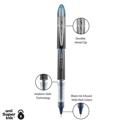 uniball Vision Elite BLX Rollerball Pens, Micro Point, 0.5mm, Assorted Ink, 5/Pack (1832410)