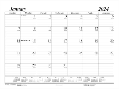 2024 House of Doolittle 17" x 22" Monthly Desk Pad Calendar Refill, White/Black (126-24)