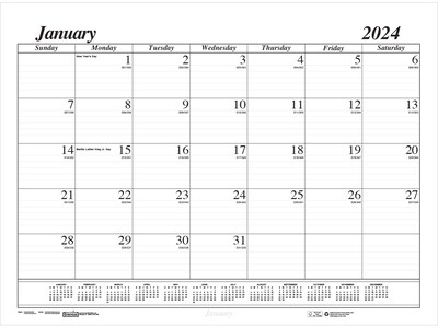 2024 House of Doolittle 17" x 22" Monthly Desk Pad Calendar Refill, White/Black (126-24)