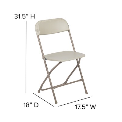 Flash Furniture Plastic Folding Chair, Beige, Set of 2 (2LEL3BEIGE)