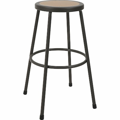 Lorell Industrial Metal/Wood 30 Shop Stool without Back, Light Gray (LLR83082)