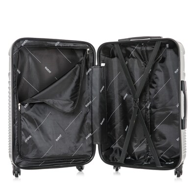 DUKAP Inception 22.04" Hardside Suitcase, 4-Wheeled Spinner, TSA Checkpoint Friendly, Black (DKINC00S-BLK)