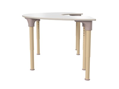 Flash Furniture Bright Beginnings Hercules 59" Semi-Circle Table, Height Adjustable, White/Beech (MK-ME088020-GG)