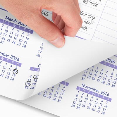 2026 AT-A-GLANCE 12 x 17 Monthly Wall Calendar, White/Purple (PM2-28-26)